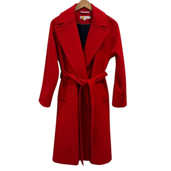 Boden Lindfield Wrap Coat In Cherry Red - Picture 4 of 10